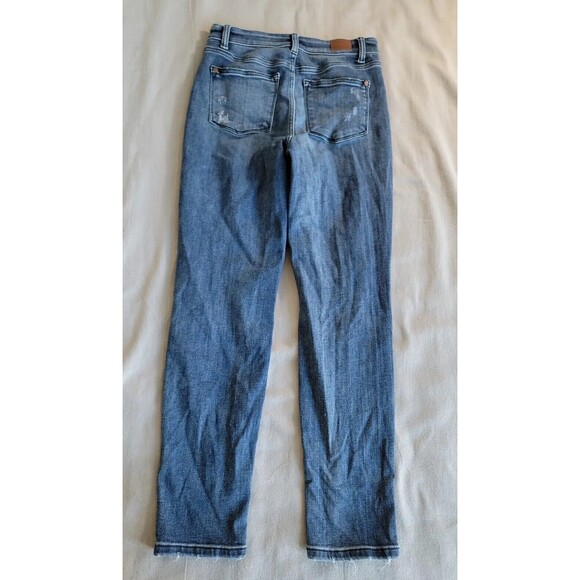 Judy Blue Womens 3 29x29 Jeans Boyfriend Mid Rise Distressed Stretch Logo Medium - Picture 16 of 16